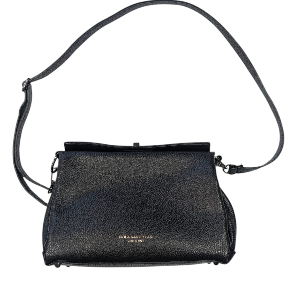 Viola Castellani Italian grain leather crossbody bag W 3 Inside pockets. 11X7x5